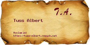 Tuss Albert névjegykártya